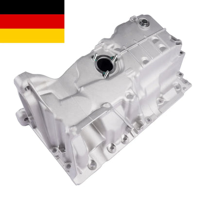 Nowa miska olejowa do bmw g20 g21 wykonana z matowego odlewu aluminiowego w kolorze srebrnym z wieloma otworami na śruby
