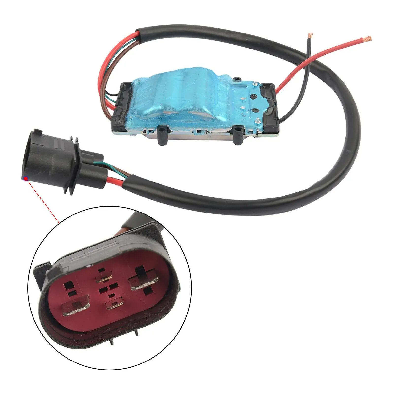Niebiesko-czarny gniazdo żarówki reflektora z czerwonym wiązką przewodów dla ap01 fan blower control module audi a6 4f0121003k
