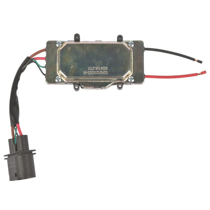 Metalowa prostokątna cewka zapłonowa reflektora z czarnym przewodem i szarym złączem do ap01 radiator fan control module audi a6 c6 4f0121003f 4f0121003j 4f0121003k 4f0121207j