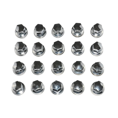 Zestaw chromowanych srebrnych nakrętek do felg aluminiowych range rover discovery 3 4 5 i range rover sport 20 sztuk