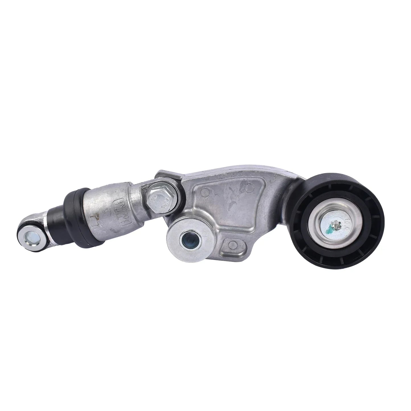 Srebrny metalowy idler pulley z czarnym gumowym prowadnikiem paska i gwintowaną śrubą do mazda cx-5 suv mazda mazda6