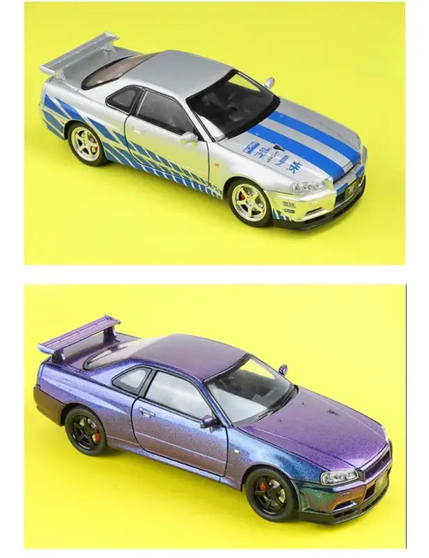 Nissan GTR R34 JDM 1:24 – Metalowy Model Sportowy z Dźwiękiem i Światłem
