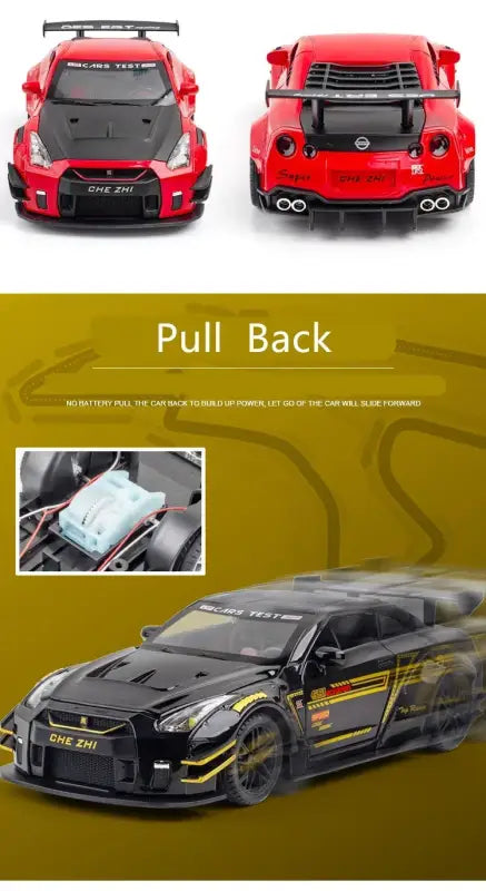 Nissan GTR R34/R35 Skyline Ares 1:24 – Metalowy Model Z Dźwiękiem i Światłem