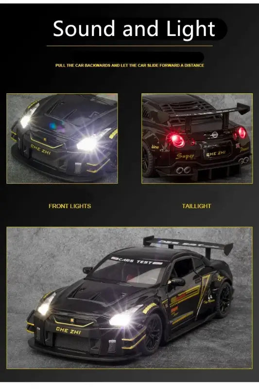 Nissan GTR R34/R35 Skyline Ares 1:24 – Metalowy Model Z Dźwiękiem i Światłem