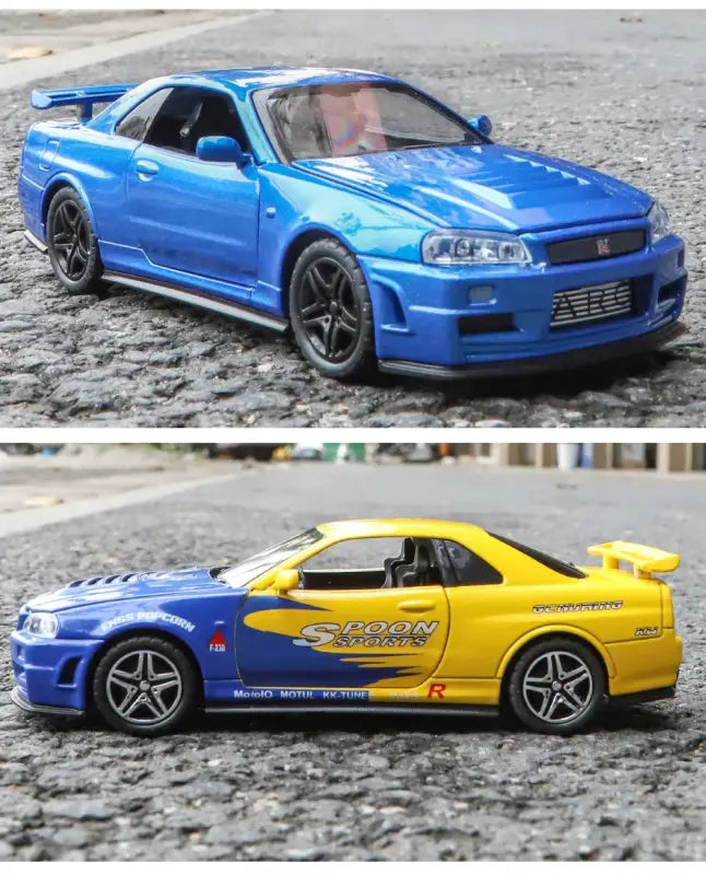 Nissan GTR34 Skyline 1:32 – Metalowy Model Wyścigowy z Dźwiękiem i Światłem
