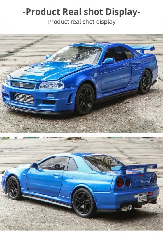 Nissan GTR34 Skyline 1:32 – Metalowy Model Wyścigowy z Dźwiękiem i Światłem