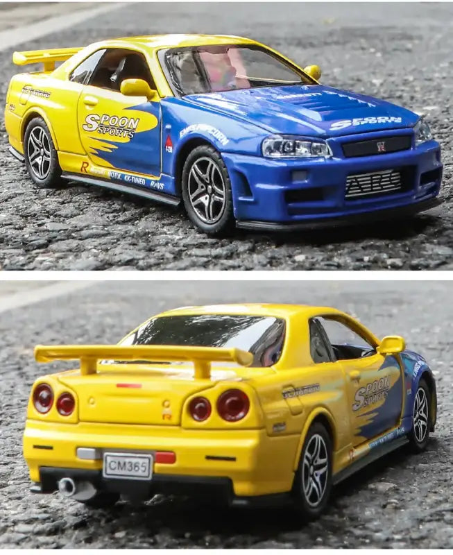 Nissan GTR34 Skyline 1:32 – Metalowy Model Wyścigowy z Dźwiękiem i Światłem
