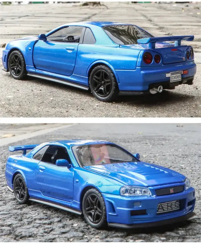 Nissan GTR R34 Skyline 1:32 – Metalowy Model Kolekcjonerski z Efektami Dźwiękowymi i Świetlnymi