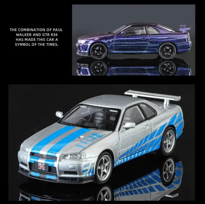Nissan GTR R34 Skyline 1:32 Metalowy Model Supercar Z Efektami Dźwiękowymi I Świetlnymi