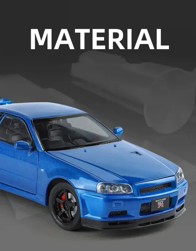 Nissan Skyline GTR R34 1:24 – Metalowy Model Samochodu Z Dźwiękiem i Światłem Idealny Prezent