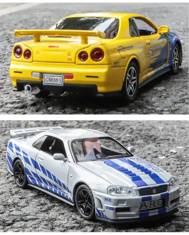Skyline Ares GTR R34 1:32 – Metalowy Model Samochodu Wyścigowego z Efektami Dźwiękowymi i Świetlnymi