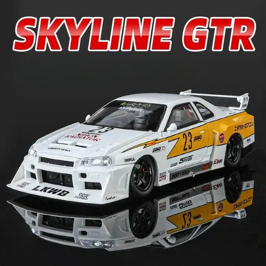 Nissan Skyline GTR-R34 S15 1:24 – Metalowy Model z Dźwiękiem i Światłem