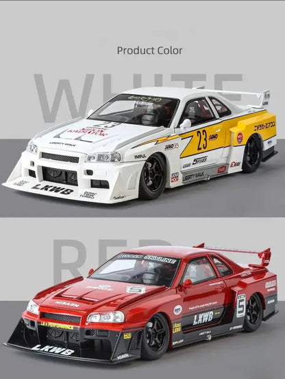Nissan Skyline GTR-R34 S15 1:24 – Metalowy Model z Dźwiękiem i Światłem