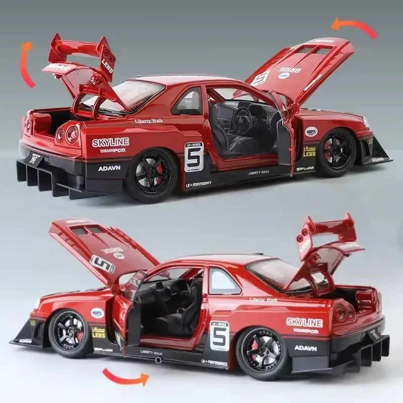 Nissan Skyline GTR-R34 S15 1:24 – Metalowy Model z Dźwiękiem i Światłem