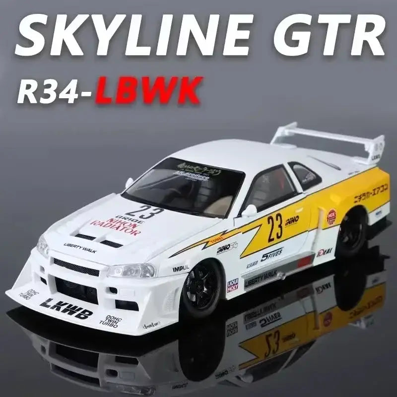 Nissan Skyline GTR-R34 S15 1:24 – Metalowy Model z Dźwiękiem i Światłem