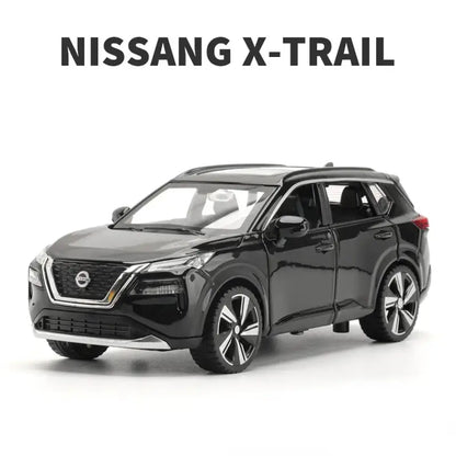 Nissan X-Trail 1:32 – Metalowy Model Samochodu z Dźwiękiem i Światłem - Czarny