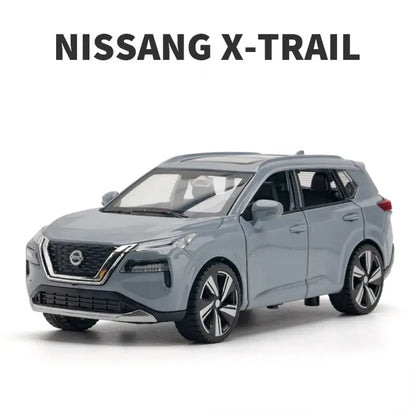Nissan X-Trail 1:32 – Metalowy Model Samochodu z Dźwiękiem i Światłem - Szary