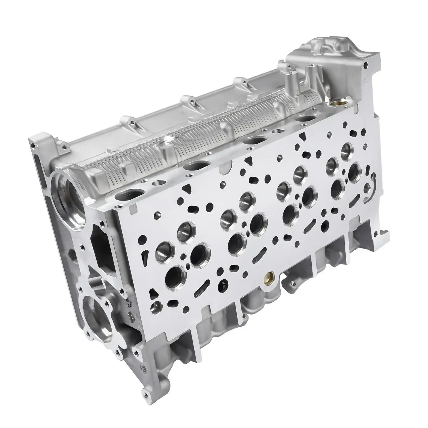 Srebrna aluminiowa głowica cylindrowa do peugeot boxer i ford transit 2.2 hdi z obróbką powierzchni i kanałami chłodzenia