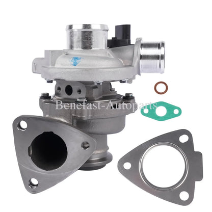 Nowa turbosprężarka silver metallic gk2q6k682bb z czarnym plastikiem i uszczelkami do ford transit v363 ecoblue
