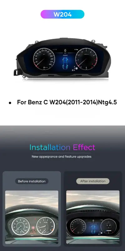 Nowoczesny 12,3-calowy LCD Klaster dla Mercedes-Benz C W204 2011-2014 NTG4.5 - W204 europa
