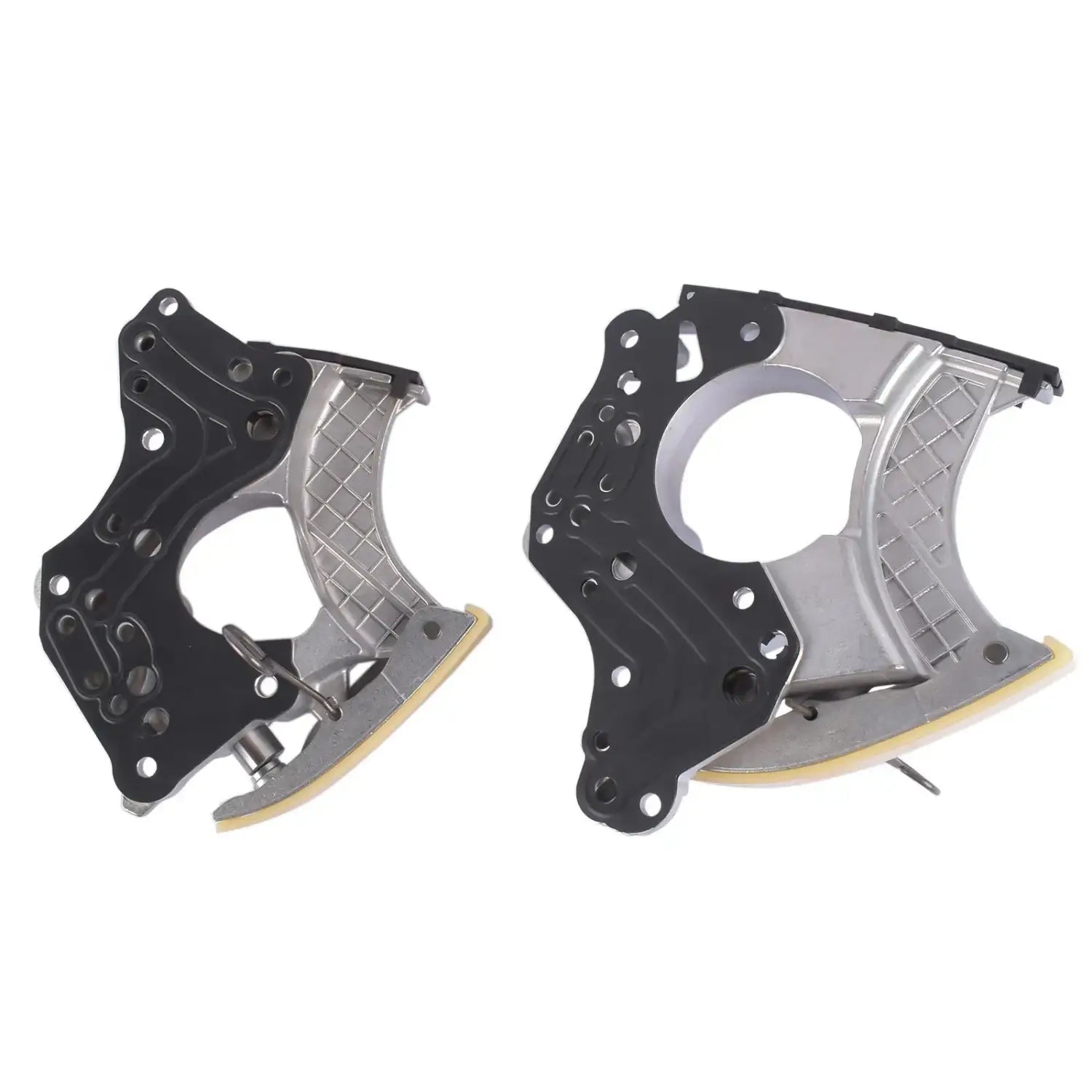 Czarno-srebrne metalowe zaciski hamulcowe z fakturowanymi powierzchniami do ap01 new timing chain kit dohc naturally aspirated