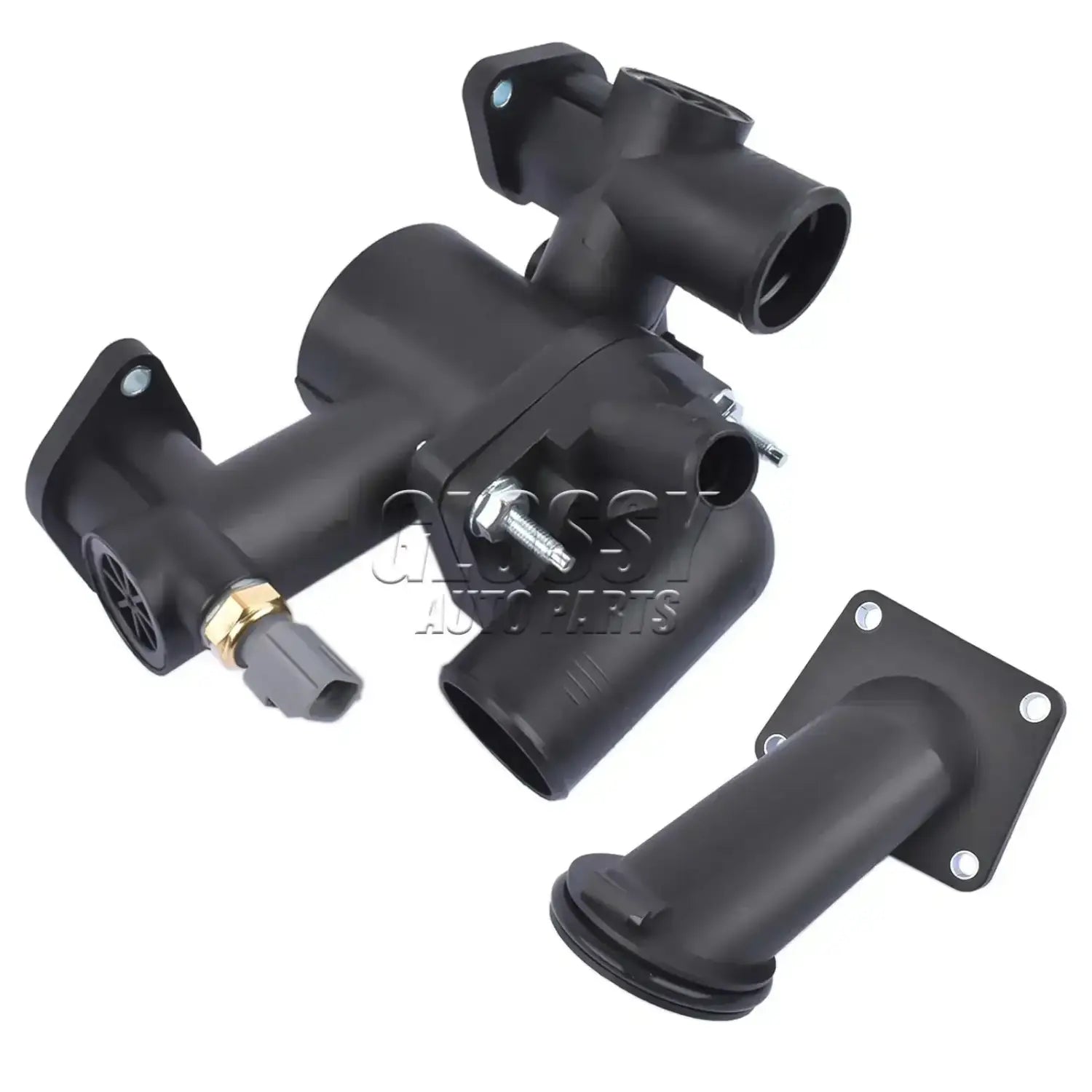 Czarny plastikowy czujnik temperatury płynu chłodzącego z mosiężnymi mocowaniami aj89485 aj87947 thermostat housing assembly