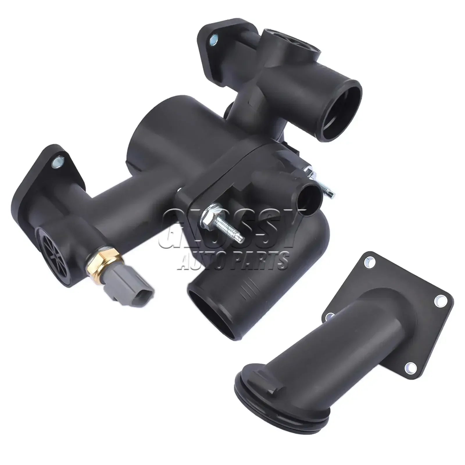 Czarny plastikowy czujnik temperatury płynu chłodzącego z mosiężnymi mocowaniami aj89485 aj87947 thermostat housing assembly