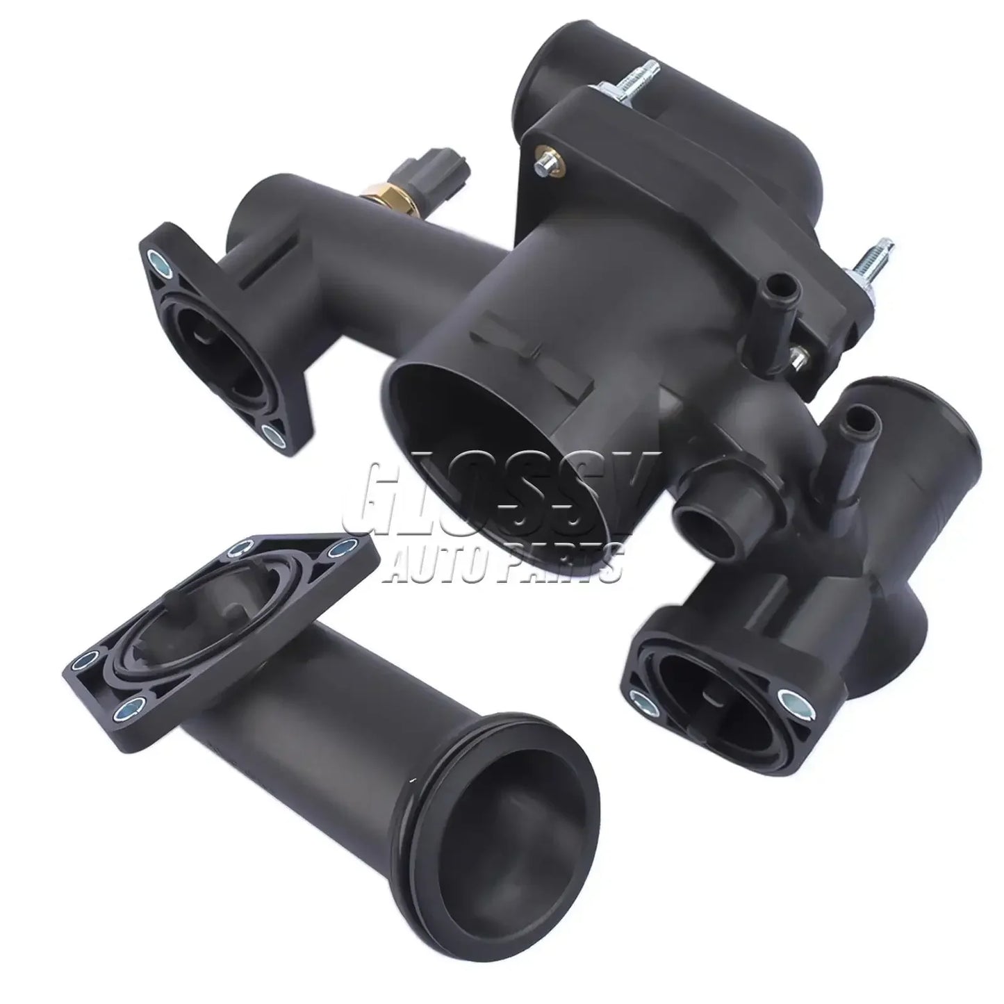 Czarny plastikowy termostat obudowa do jaguar s-type xj8 xjr 4.2l 2003-2005 aj89485 aj87947 part number