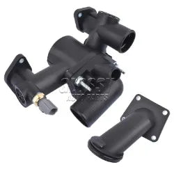 Czarny plastikowy termostat housing assembly aj89485 aj87947 z przewodami do jaguar s-type xj8 xjr 4.2l 2003-2005