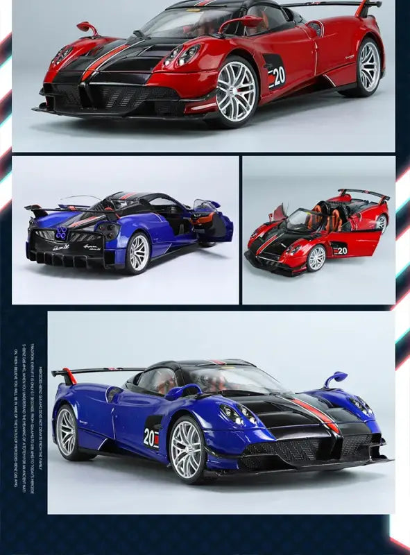 Pagani Huayra BC Blu Francia/Candy Blue 1:18 – Metalowy Model Samochodu z Akcentami Węglowymi | Kolekcjonerska Replika