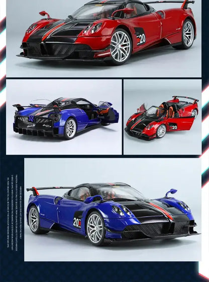 Pagani Huayra BC Blu Francia/Candy Blue 1:18 – Metalowy Model Samochodu z Akcentami Węglowymi | Kolekcjonerska Replika