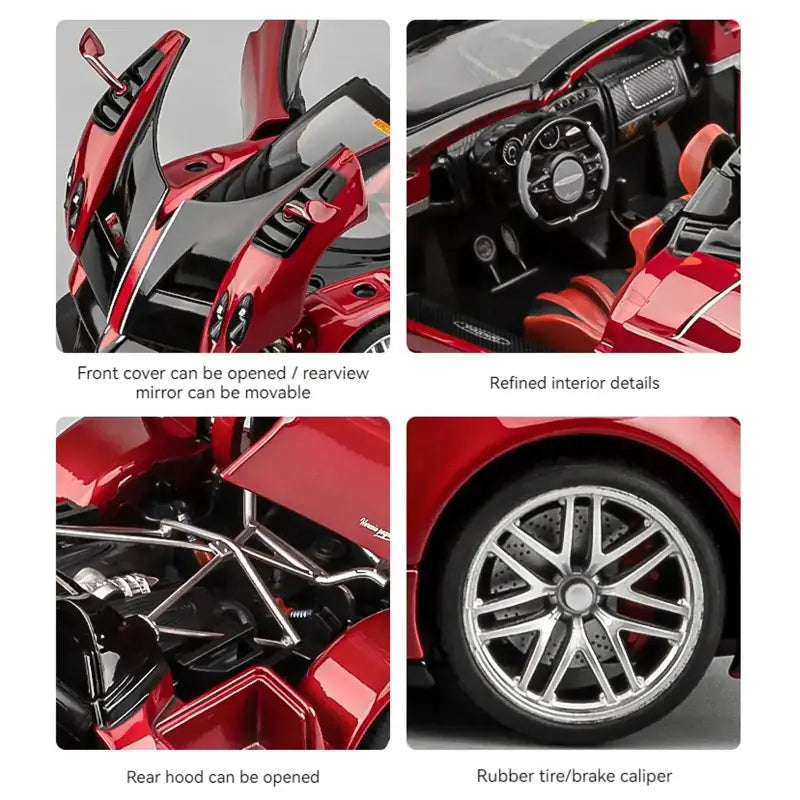 Pagani Huayra BC Blu Francia/Candy Blue 1:18 – Metalowy Model Samochodu z Akcentami Węglowymi | Kolekcjonerska Replika