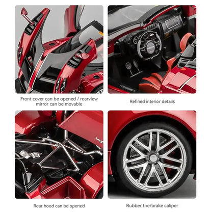 Pagani Huayra BC Blu Francia/Candy Blue 1:18 – Metalowy Model Samochodu z Akcentami Węglowymi | Kolekcjonerska Replika