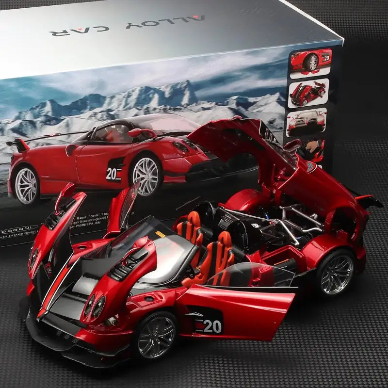 Pagani Huayra BC Blu Francia/Candy Blue 1:18 – Metalowy Model Samochodu z Akcentami Węglowymi | Kolekcjonerska Replika