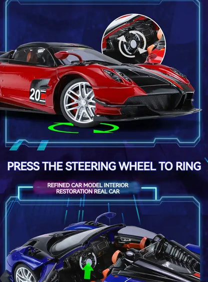 Pagani Huayra BC Blu Francia/Candy Blue 1:18 – Metalowy Model Samochodu z Akcentami Węglowymi | Kolekcjonerska Replika