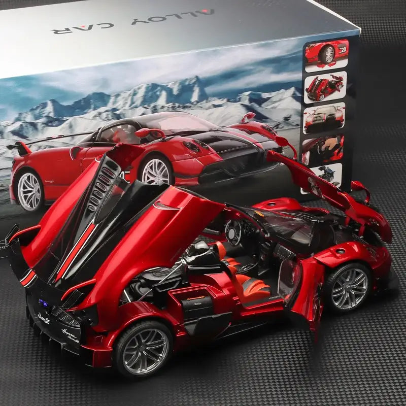 Pagani Huayra BC Blu Francia/Candy Blue 1:18 – Metalowy Model Samochodu z Akcentami Węglowymi | Kolekcjonerska Replika