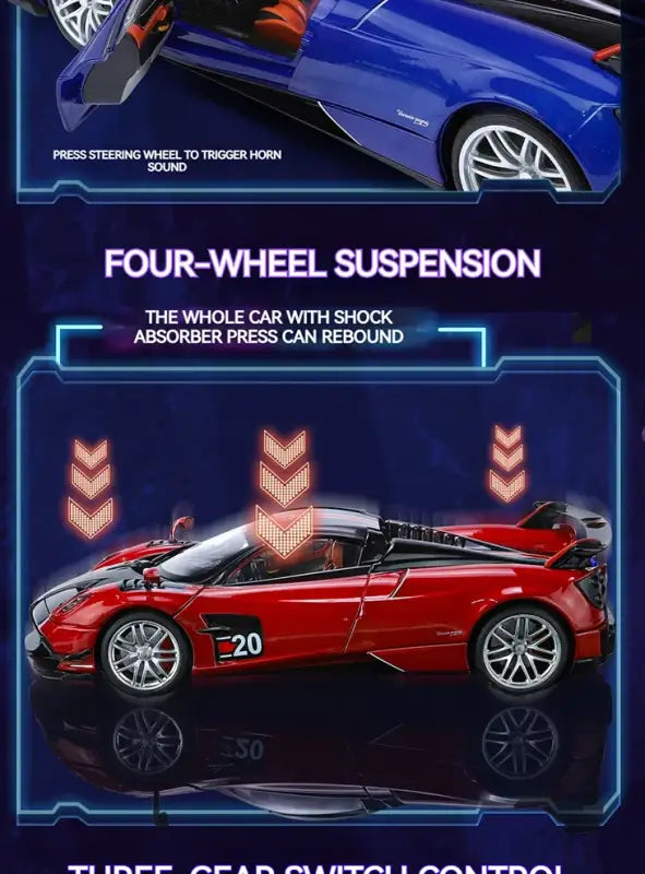 Pagani Huayra BC Blu Francia/Candy Blue 1:18 – Metalowy Model Samochodu z Akcentami Węglowymi | Kolekcjonerska Replika
