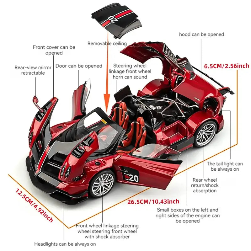 Pagani Huayra BC Blu Francia/Candy Blue 1:18 – Metalowy Model Samochodu z Akcentami Węglowymi | Kolekcjonerska Replika