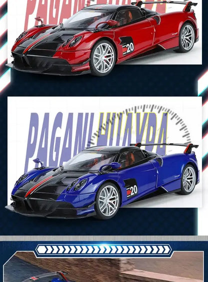 Pagani Huayra BC Blu Francia/Candy Blue 1:18 – Metalowy Model Samochodu z Akcentami Węglowymi | Kolekcjonerska Replika