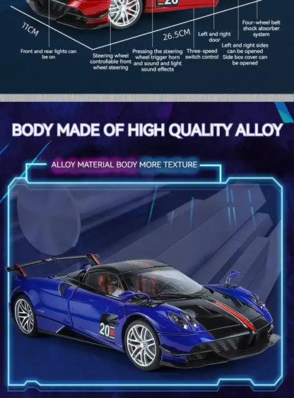 Pagani Huayra BC Blu Francia/Candy Blue 1:18 – Metalowy Model Samochodu z Akcentami Węglowymi | Kolekcjonerska Replika