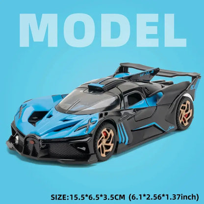 Lamborghini & Pagani Huayra 1:32 Metalowy Model Samochodu z Dźwiękiem i Światłem - Bolide Czarny