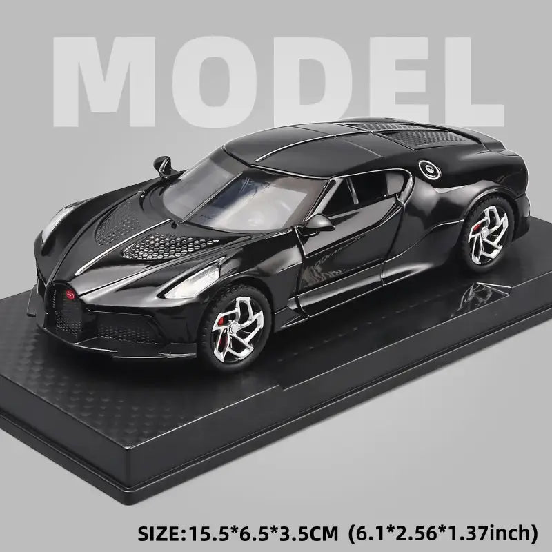 Lamborghini & Pagani Huayra 1:32 Metalowy Model Samochodu z Dźwiękiem i Światłem - Chiron Noire Czarny