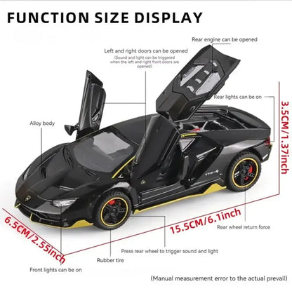 Lamborghini & Pagani Huayra 1:32 Metalowy Model Samochodu z Dźwiękiem i Światłem