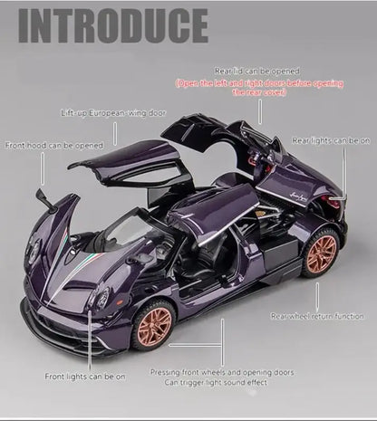 Lamborghini & Pagani Huayra 1:32 Metalowy Model Samochodu z Dźwiękiem i Światłem