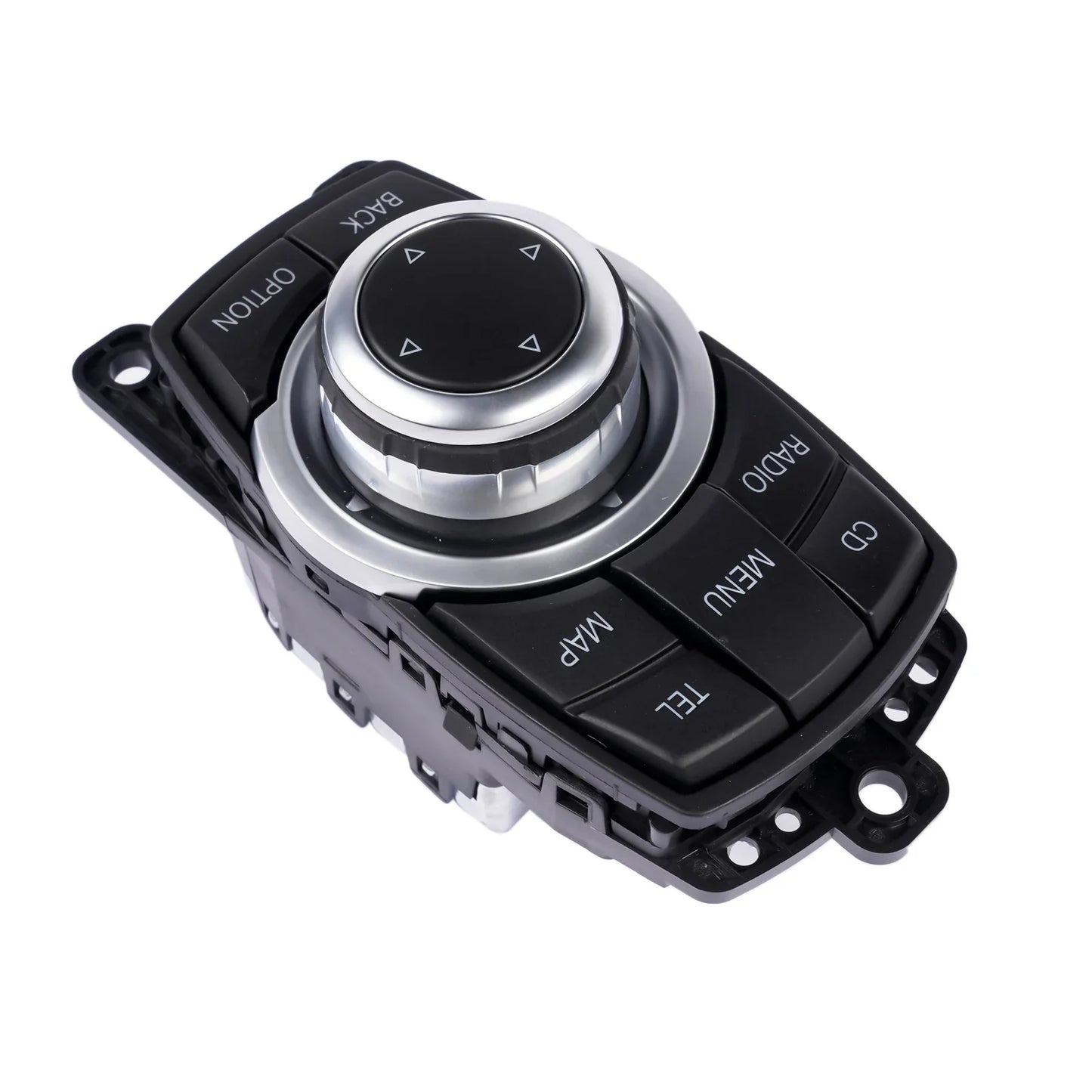 Czarny i srebrny pokrętło system idrive controller do bmw 61319253944 z przyciskami kierunkowymi i 4-pinowym złączem