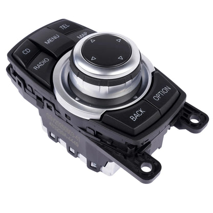Czarny i srebrny system idrive controller bmw z przyciskami cd radio menu tel map option back do modelu 61319253944