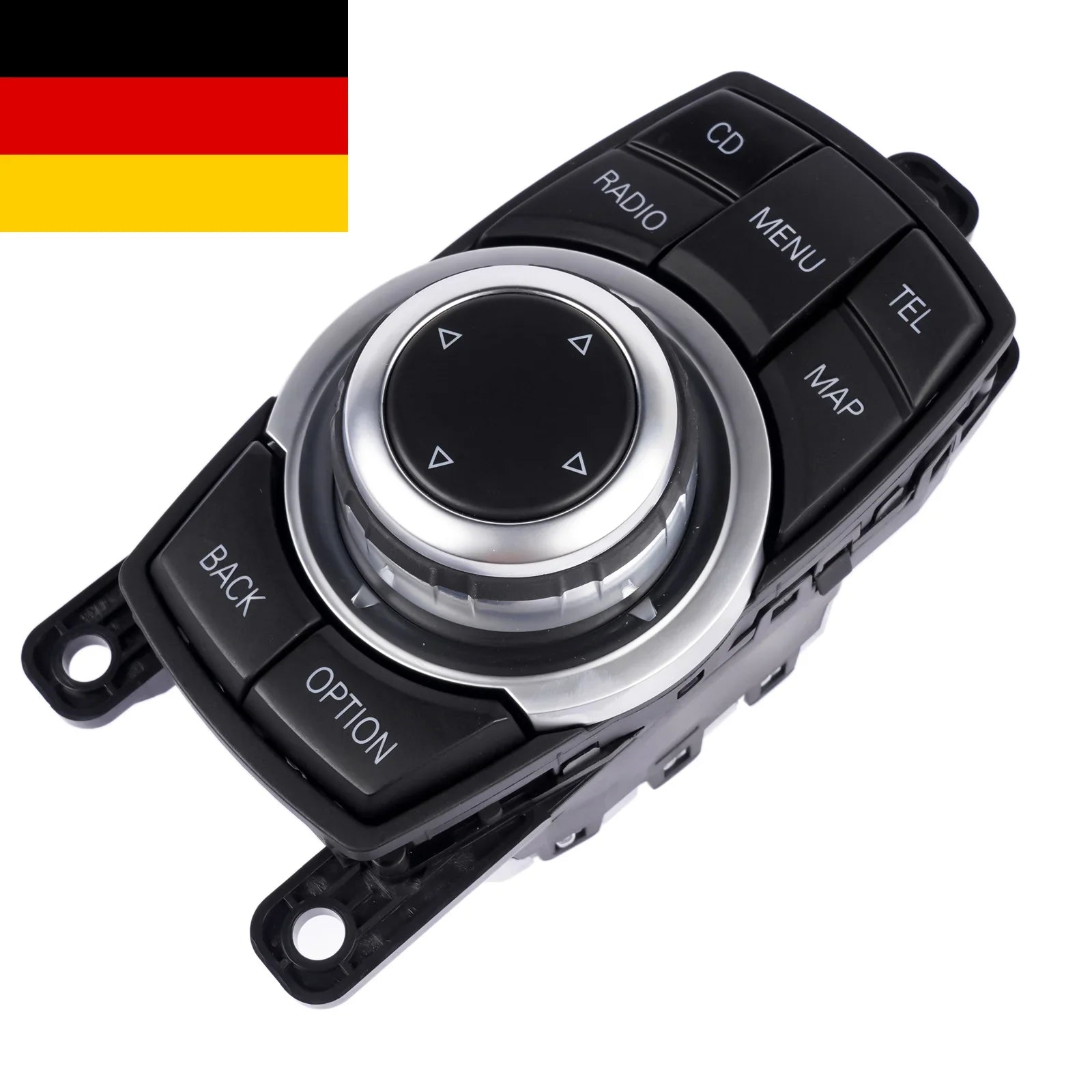 Czarny i srebrny system idrive controller z przyciskami cd radio menu tel map back option do bmw ap03 61319253944