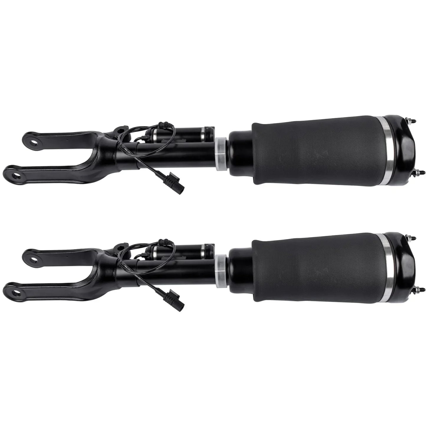 Czarne air suspension struts z gumowymi amortyzatorami i metalowymi mocowaniami do mercedes-benz m-klasse w164 cdi 4matic