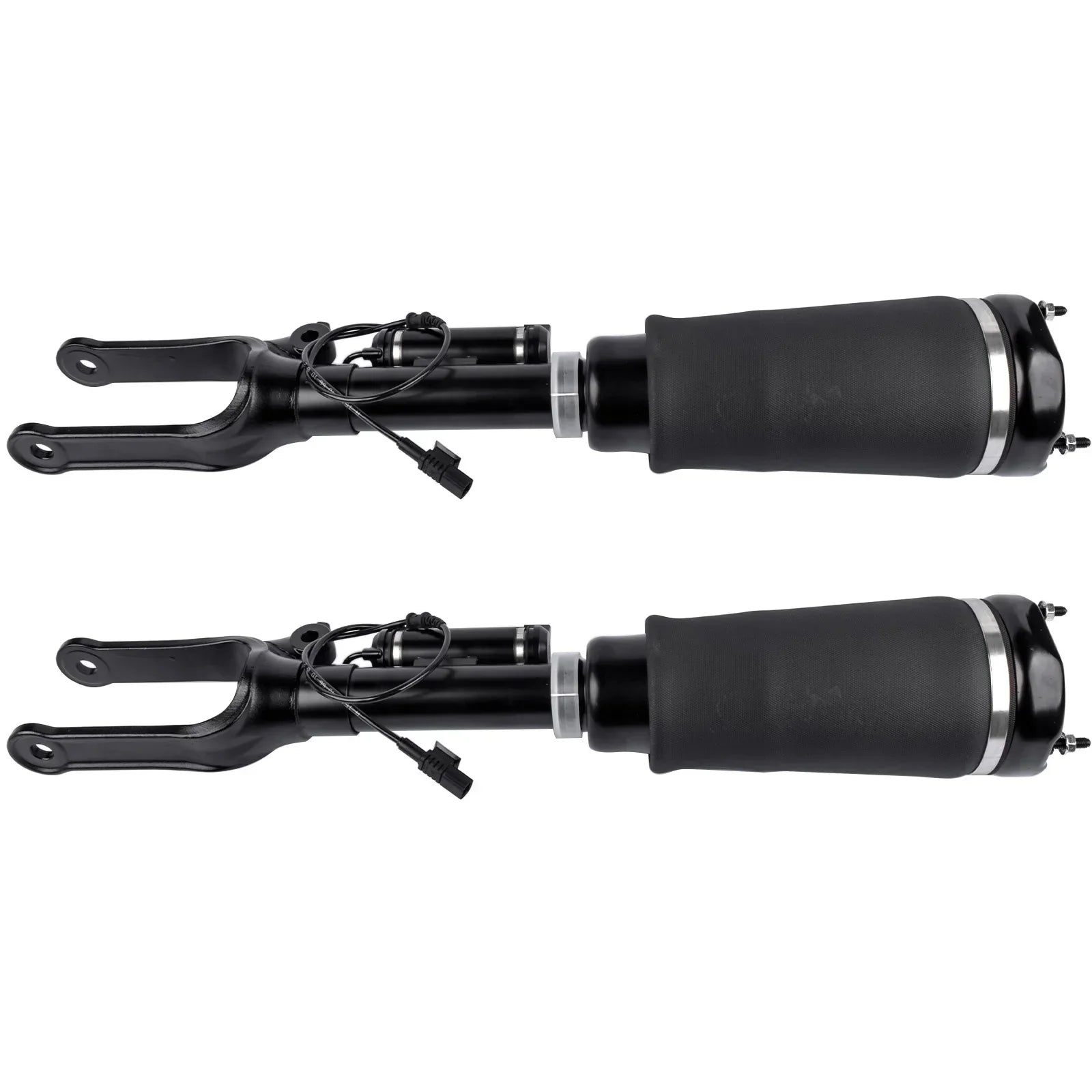 Czarne air suspension struts z gumowymi amortyzatorami i metalowymi mocowaniami do mercedes-benz m-klasse w164 cdi 4matic