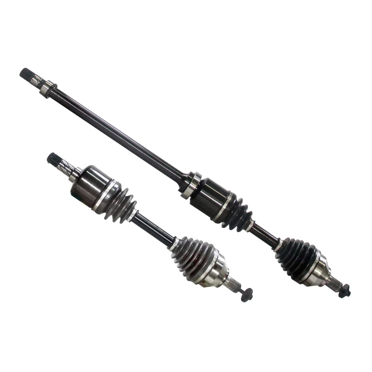 Para przednich półosi napędowych ford focus mk2 2.5 st czarne i srebrne metalowe półosie z gumowymi osłonami